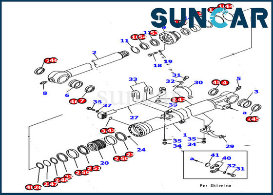 Máquina escavadora Cylinder Sealing Kit 707-99-37770 jogos de reparação hidráulicos do braço para o modelo de KOMATSU PC170LC-10