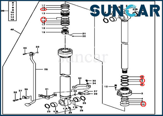 cilindro hidráulico de Kit Fits John Deere 70.00x100.00 do serviço do cilindro da cubeta 4S00849