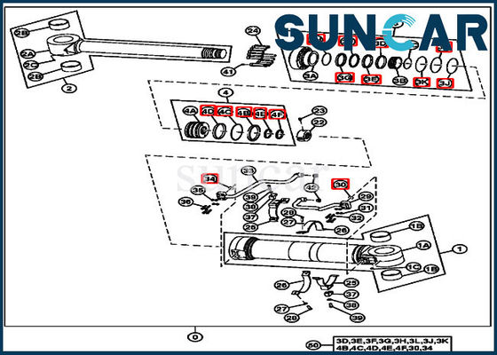 O selo de posicionamento Kit Fits For John Deere 190DW do cilindro 4669894 modela o equipamento