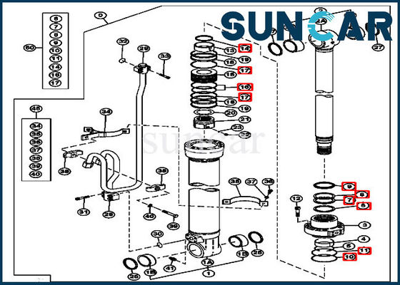 Máquina escavadora Service Kit Cylinder Repair Kit Fits John Deere de 4614118 crescimentos 210 modelos