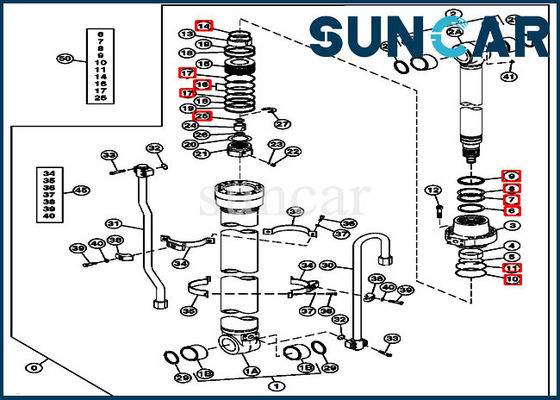 4448399 máquina escavadora Desgaste-resistente Cylinder Service Kit de Kit John Deere 210 do selo do cilindro do braço