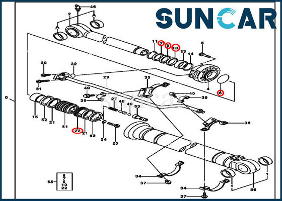 Serviço Kit Mechanical Seal Replacement Kits do cilindro do braço de 230CLC JOHN DEERE 9207059