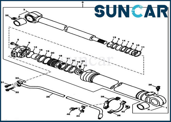 Selo Kit Cylinder Kits Fits John Deere 230LCR 790ELC 230LC da cubeta de 9178294 substituições