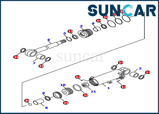 707-98-12790 cilindro de lâmina que sela a máquina escavadora PC16R-3 de Kit Cylinder Service Kit For KOMATSU
