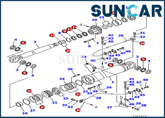 Os jogos de reparação do cilindro hidráulico do crescimento da máquina escavadora 707-99-87710 de KOMATSU óleo o selo que os jogos cabem PC1800-6