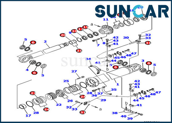 Selo Kit Sealing Kits Fits PC1800-6 do cilindro hidráulico do crescimento da máquina escavadora 707-99-87730 de KOMATSU