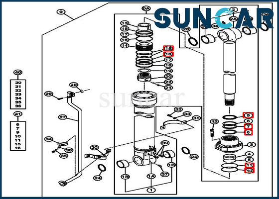 Selo Kit Cylinder Service Kits Fits 270CLC 2554 John Deere da substituição de 4639939 cubetas