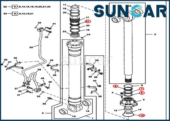 Selo Kit For 330LCR JOHN DEERE do reparo do LH/RH do crescimento dos jogos 9180581 do serviço do cilindro