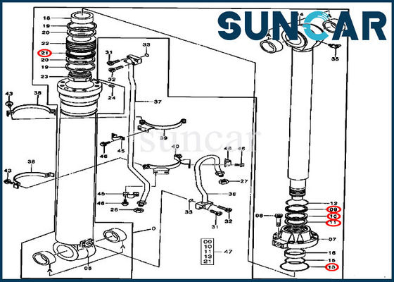 Selo de selagem alto Kit For 330LC 330LCR John Deere do reparo do cilindro do braço do desempenho 9180582