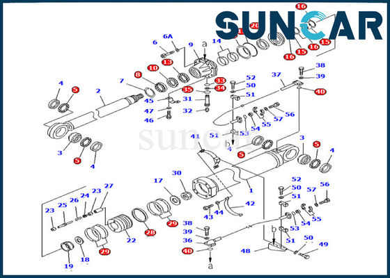 Selo Kit For Model PC1600-1 do reparo do cilindro do crescimento de Seal Kits 707-99-87600 da máquina escavadora de KOMATSU hidráulico