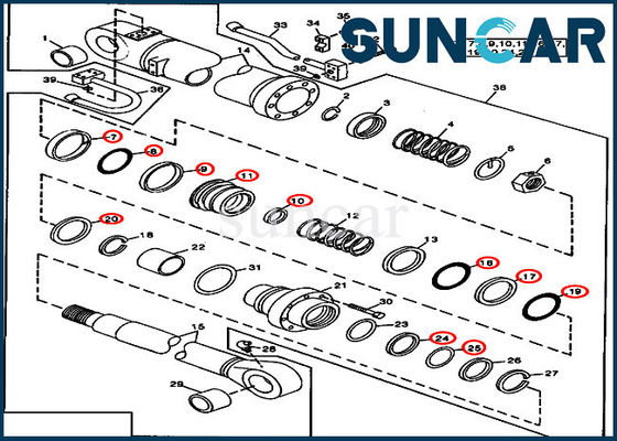 Jogo do jogo ISO9001 490 John Deere Cylinder Repair Seal da selagem do braço AT264444