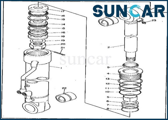 0265107 reparo Kit Excavator Hydraulic Seal Kit do selo do jogo 495D 595 Deere do cilindro do estabilizador