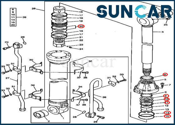 Cilindro hidráulico 590D do braço de Kit Fits John Deere Excavator do selo do óleo do reparo AT192075