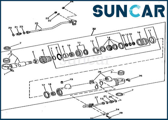 Modelos de Kit Fits 690B 690C JOHN DEERE do selo do cilindro do crescimento da substituição RE15905