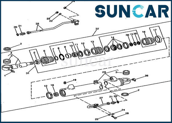 693B 690B JOHN DEERE Cylinder Kits RE12315 Excavator Boom Repair Seal Kit