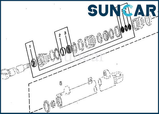 Jogo de reparação 690B John Deere Seal Kits do cilindro do crescimento da substituição da máquina escavadora RE17342