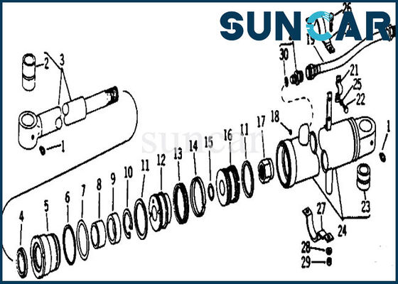 Máquina escavadora hidráulica de selagem de Kit Fits Deere Parts 690 690B 693B do cilindro da multidão do jogo AR105313