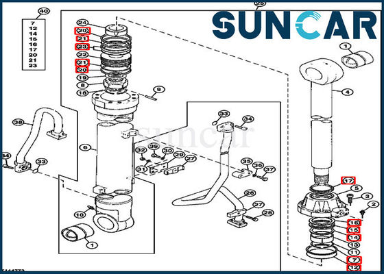 Selo hidráulico Kit Fits Excavator 790 John Deere do cilindro do crescimento AT194457