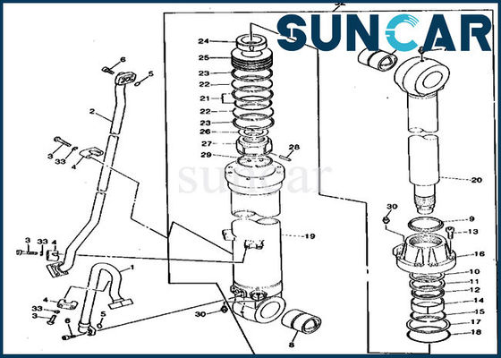 Jogos do serviço de Kit Deere Excavator Arm Cylinder do reparo do selo TH103347
