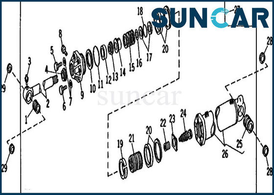 Jogos de John Deere Excavator Seal Repair do jogo 890 do selo do cilindro da cubeta AT45305