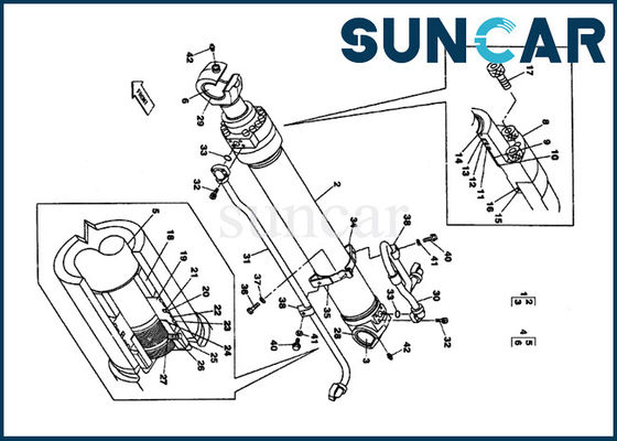Peças internas modelo do jogo da selagem do reparo do cilindro da cubeta da máquina escavadora da esteira rolante do CASO de LZ00476 CX330