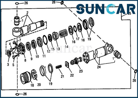Máquina escavadora Hydraulic Repair Kits de Kit John Deere 890 do selo do cilindro da multidão AR88791