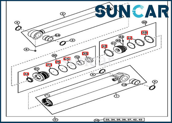 4634033 máquina escavadora Sealing Parts de Kit Fits JOHN DEERE 35G 35D do selo do cilindro do crescimento