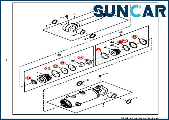 Serviço Kit For John Deere 35G do cilindro de lâmina de Seal Kit FYD00005420 da máquina escavadora