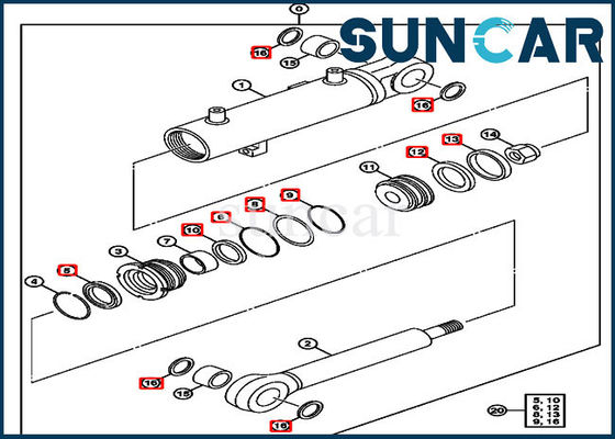 4632462 máquina escavadora Replacement Service Kits de Kit Deere 75C 85G do selo do cilindro de lâmina