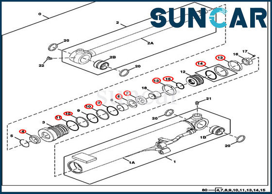 Jogos hidráulicos do jogo 17D John Deere Cylinder Seal Repair da selagem do crescimento FYD00003878