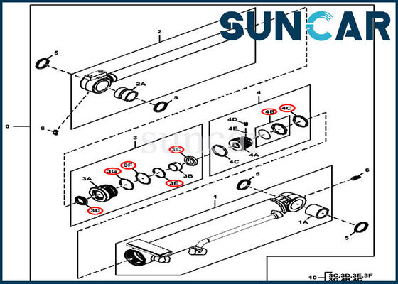 Serviço Kit Excavator Oil Seal Kits do cilindro do ângulo de lâmina 4667617 para 35G 17D 35D John Deere