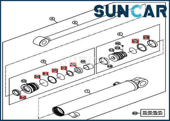Cilindro do período dos jogos 4667621 do selo de Deere que sela modelos de Kit Fits Excavator 17D
