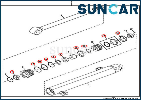 reparo Kit Cylinder Replacement Kits do selo do período de 17D JOHN DEERE FYD00003887