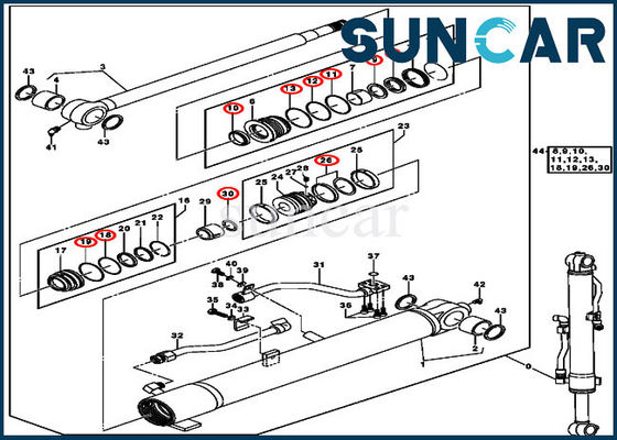 Reparo do cilindro de 0844807 crescimentos que sela a máquina escavadora Parts da substituição de DEERE de Kit JOHN