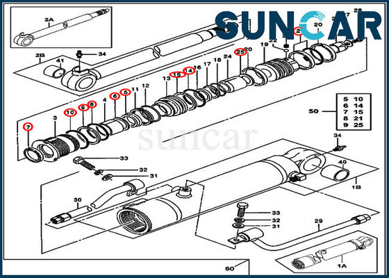 Braço 0843613 que sela Kit Deere Cylinder Seal Repair Kit Fits JOHN DEERE 50ZTS 35ZTS