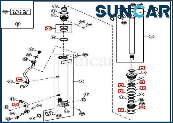 Reparo Kit John Deere Wear Resistance Kits do selo do cilindro do crescimento de 4634038 substituições