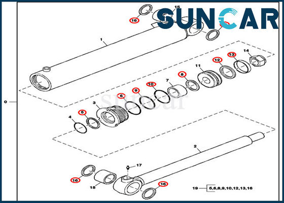 Máquina escavadora Seal Replacement Kit dos ajustes 60D Deere dos jogos do selo do balanço do crescimento FYD00003973