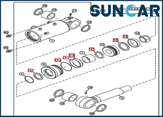 O selo Kit John Deere Seal Repair Kit do cilindro de lâmina 4687562 cabe CYL 70.00*120.00