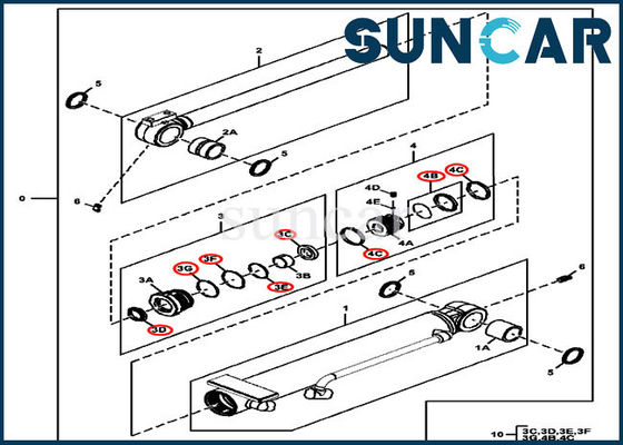 Selo do óleo Kit Fits For do cilindro hidráulico 4614062 de ângulo de lâmina 60D 60G John Deere Machinery Sealing