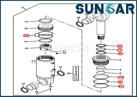 Selo Kit Fits 80C John Deere Hydraulic Repair Kits do cilindro de lâmina 4465736