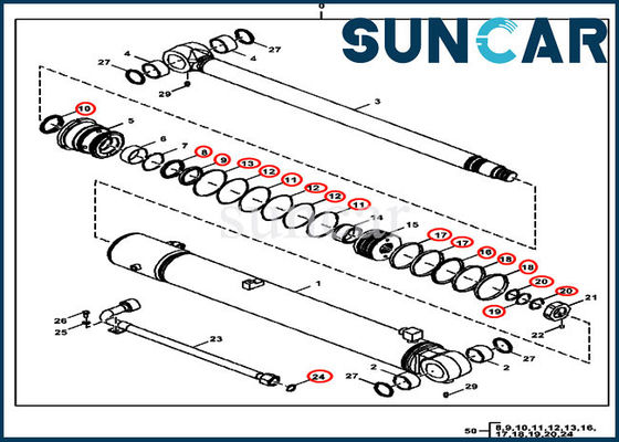 Modelos do equipamento de Kit Excavator Service Kit Fits John Deere 85D do selo do cilindro do crescimento FYD00006231