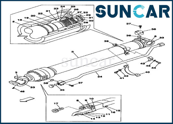 EXEMPLO CX160 de Kit Fits da substituição do cilindro do braço de Seal Kits LZ00452 da máquina escavadora da esteira rolante