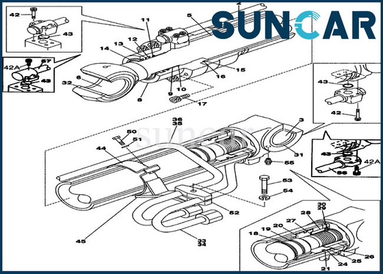 Peça da selagem do EXEMPLO CX210N CX210LR de Kit Boom Repair Kits Fits do selo do cilindro LZ00445