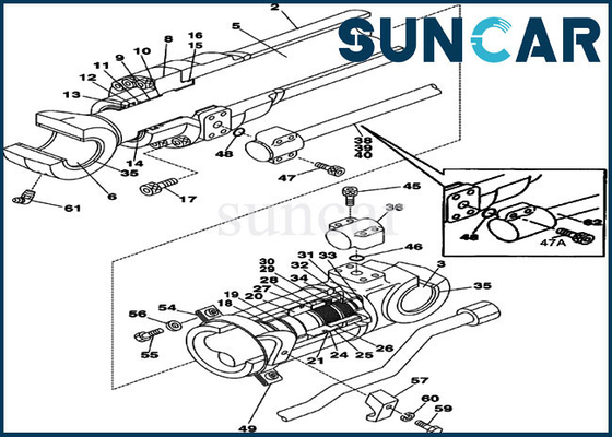 EXEMPLO CX225SR CX210 de Kit Hydraulic Cylinder Oil Sealing Kit For Excavator do reparo do selo do braço LZ00446