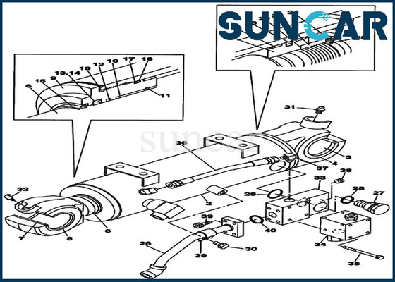Lâmina LZ00542 que sela Kit Dozer Cylinder Seal Kit para o CASO do SÊNIOR de CX225SR CX235C