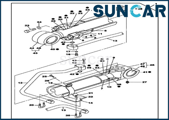Reconstrução Kit Hydraulic Cylinder Seal Kit do crescimento do CASO LZ006970 de CX700B CX700