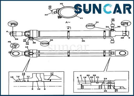 O CASO CX800 parte o selo Kit Crawler Excavator Repair Kits do cilindro da cubeta LZ00314