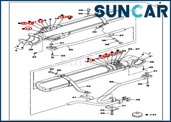 EXEMPLO de Kit Cylinder Replacement Kits Fits CX800B CX800 do selo do crescimento LZ007110