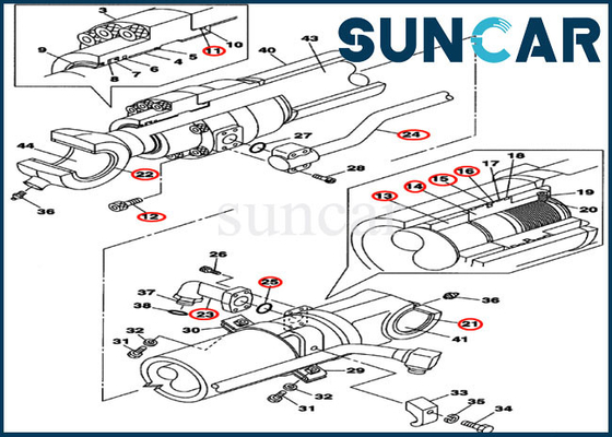 Exemplo de Kit For Heavy Equipment CX210BLR CX130B do selo do cilindro da cubeta LZ008750