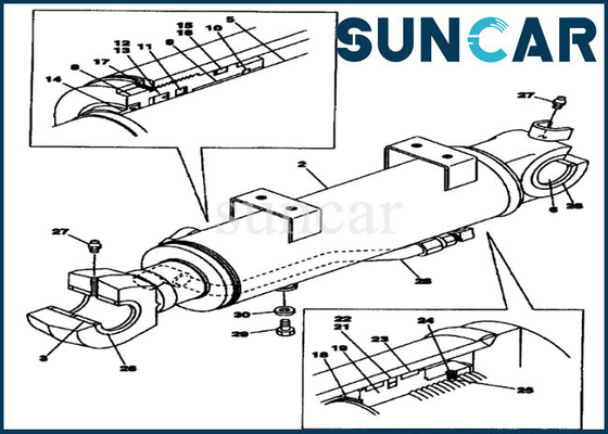Máquina escavadora Models do EXEMPLO CX130 CX130B de Kit Fits do reparo do selo do cilindro hidráulico da lâmina da escavadora LQU0245
